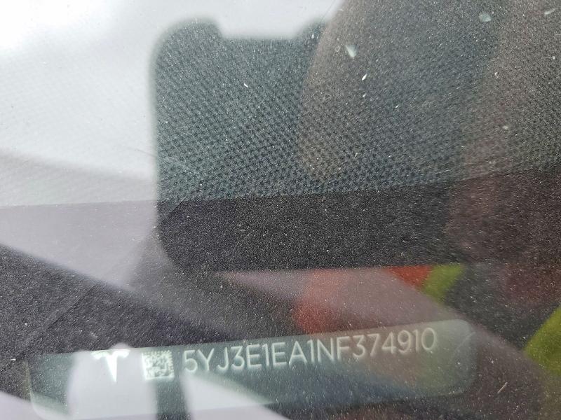 Aukcja sprzedaży 2022 Tesla Model 3, vin: 5YJ3E1EA1NF374910, numer aukcji: 58467396