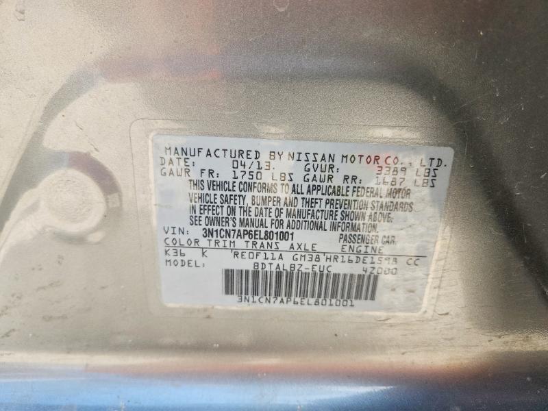 Aukcja sprzedaży 2014 Nissan Versa, vin: 3N1CN7AP6EL801001, numer aukcji: 56265656