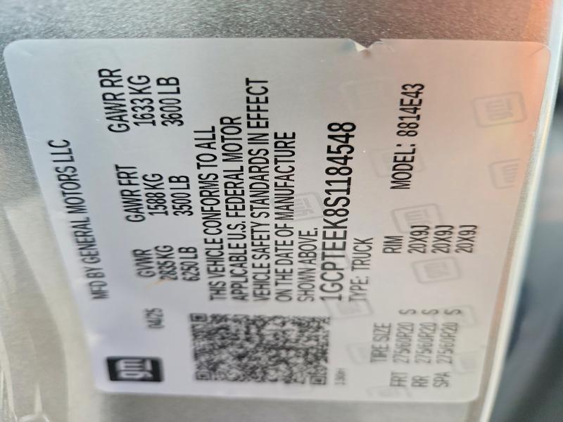 Aukcja sprzedaży 2025 Chevrolet Colorado, vin: 1GCPTEEK8S1184548, numer aukcji: 56577896