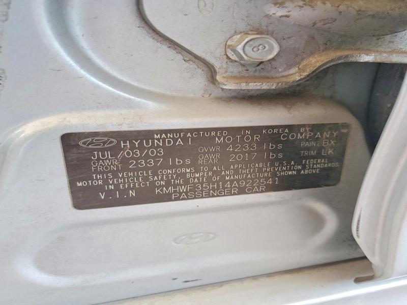 56466836 :رقم المزاد ، KMHWF35H14A922541 vin ، 2004 Hyundai Sonata مزاد بيع