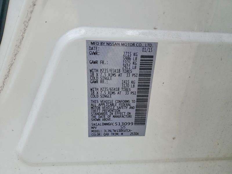 Продаж на аукціоні авто 2015 Infiniti Qx60, vin: 5N1AL0MM6FC513099, номер лоту: 55516186