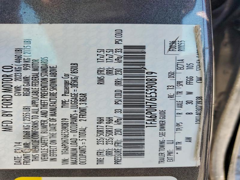 2014 Ford Fusion მანქანა იყიდება აუქციონზე, vin: 1FA6P0H76E5390819, აუქციონის ნომერი: 57330696