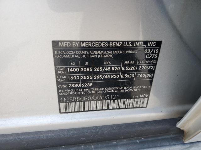 Продажа на аукционе авто 2010 Mercedes-benz Ml, vin: 4JGBB8GB0AA605121, номер лота: 55768516