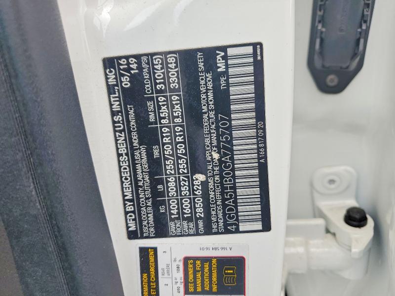55947686 :رقم المزاد ، 4JGDA5HB0GA775707 vin ، 2016 Mercedes-benz Gle مزاد بيع