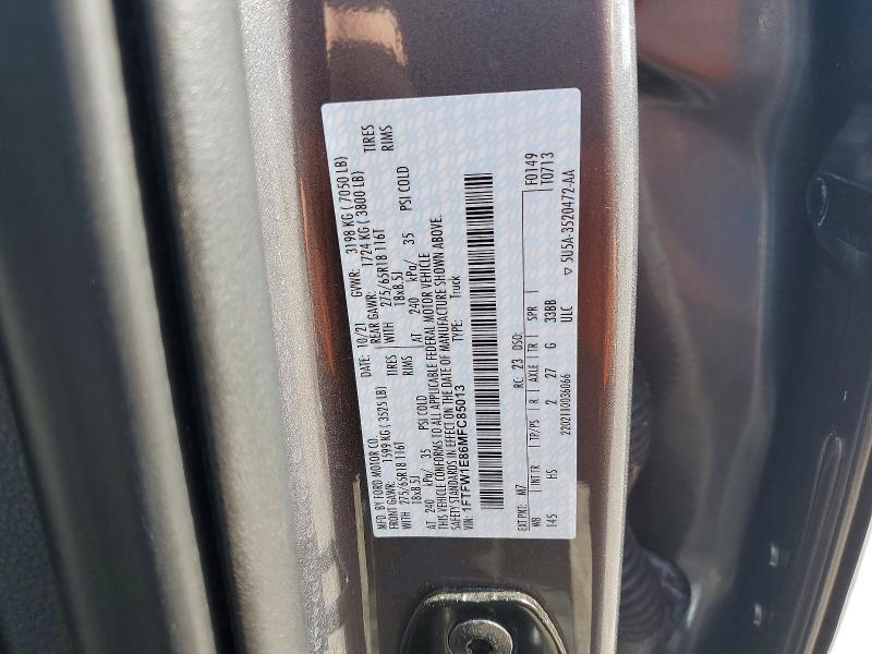 Продажа на аукционе авто 2021 Ford F150, vin: 1FTFW1E86MFC85013, номер лота: 57351426