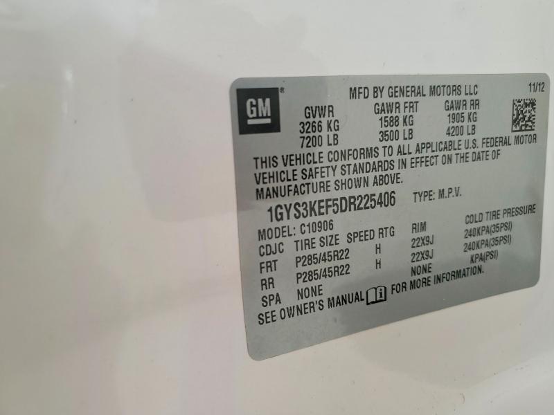 2013 Cadillac Escalade მანქანა იყიდება აუქციონზე, vin: 1GYS3KEF5DR225406, აუქციონის ნომერი: 57608056