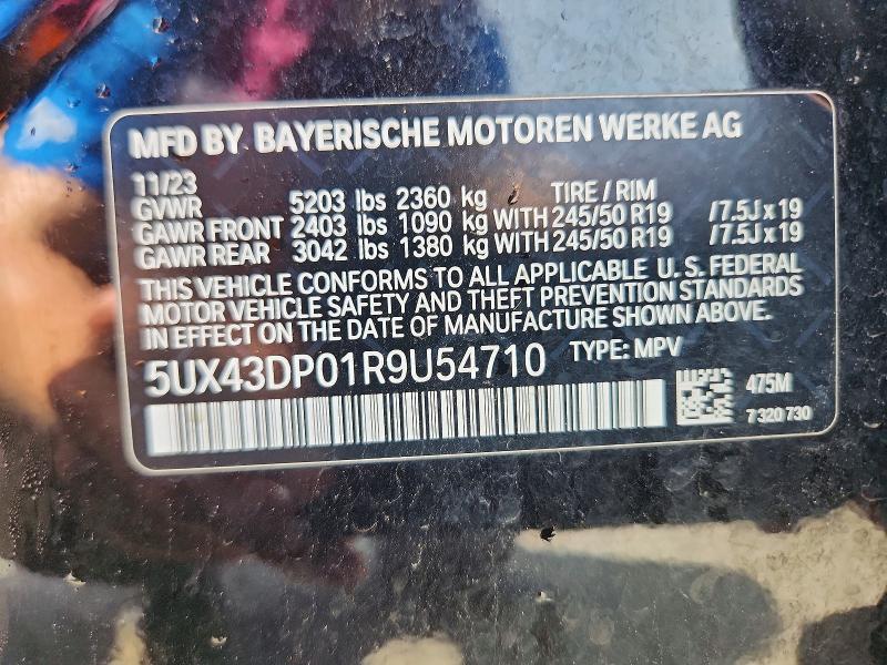 Продаж на аукціоні авто 2024 Bmw X3, vin: 5UX43DP01R9U54710, номер лоту: 56274356