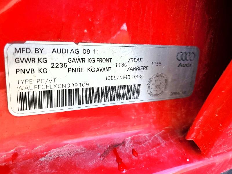 Продажа на аукционе авто 2012 Audi A4, vin: WAUFFCFLXCN009109, номер лота: 57404626