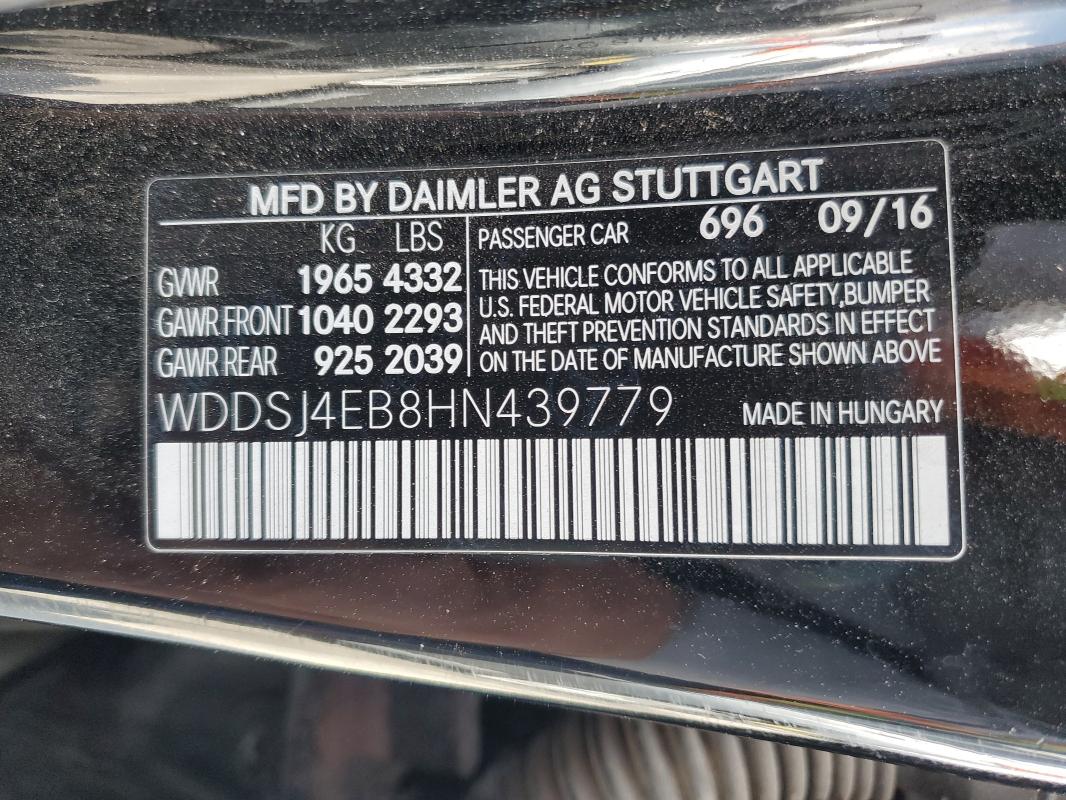 Продажа на аукционе авто 2017 Mercedes-benz Cla, vin: WDDSJ4EB8HN439779, номер лота: 85629385