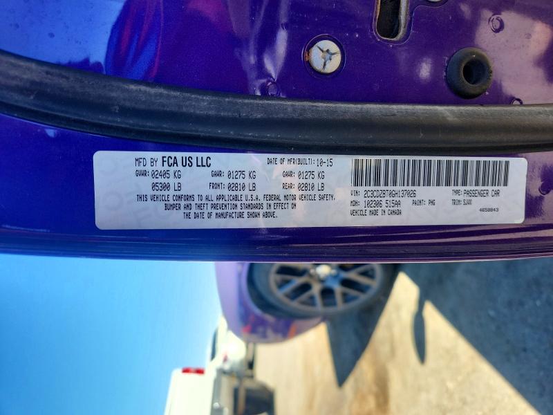 58480906 :رقم المزاد ، 2C3CDZBT0GH137026 vin ، 2016 Dodge Challenger مزاد بيع
