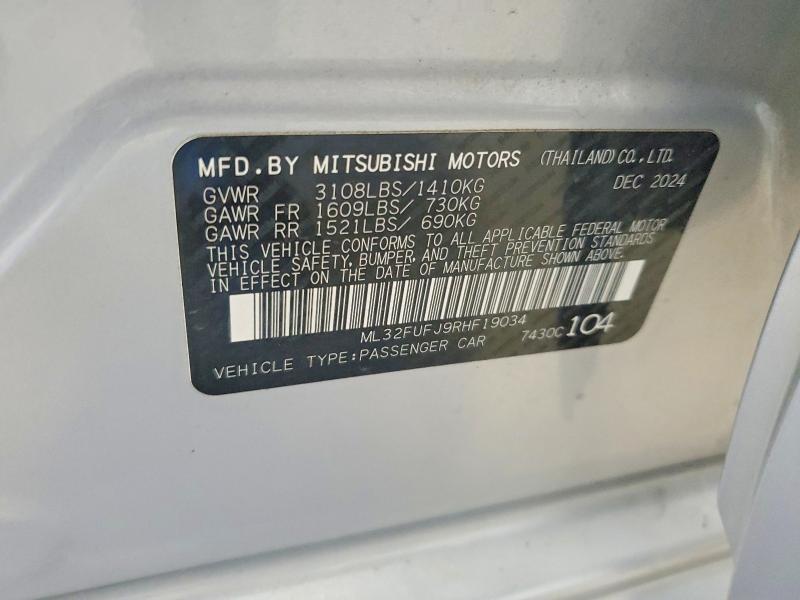 Продаж на аукціоні авто 2024 Mitsubishi Mirage, vin: ML32FUFJ9RHF19034, номер лоту: 57296506
