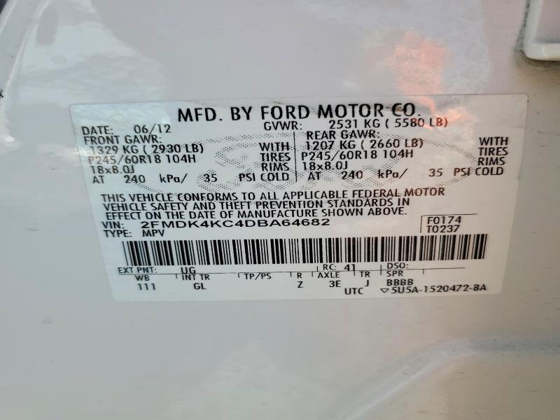 Продажа на аукционе авто 2013 Ford Edge, vin: 2FMDK4KC4DBA64682, номер лота: 55627526