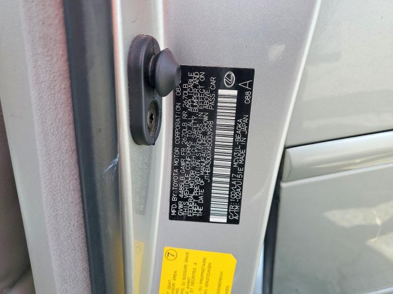 Aukcja sprzedaży 2004 Lexus Es, vin: JTHBA30GX45003998, numer aukcji: 56540366