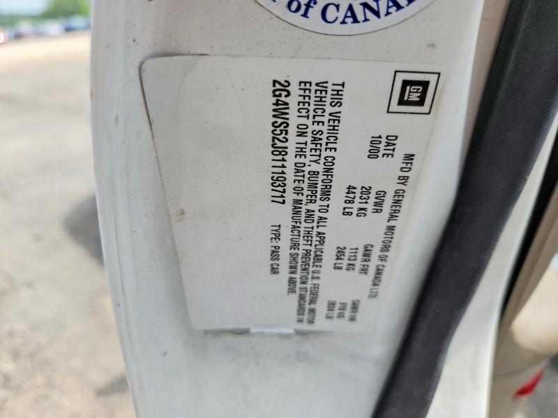 2001 Buick Century მანქანა იყიდება აუქციონზე, vin: 2G4WS52J811193717, აუქციონის ნომერი: 59097386