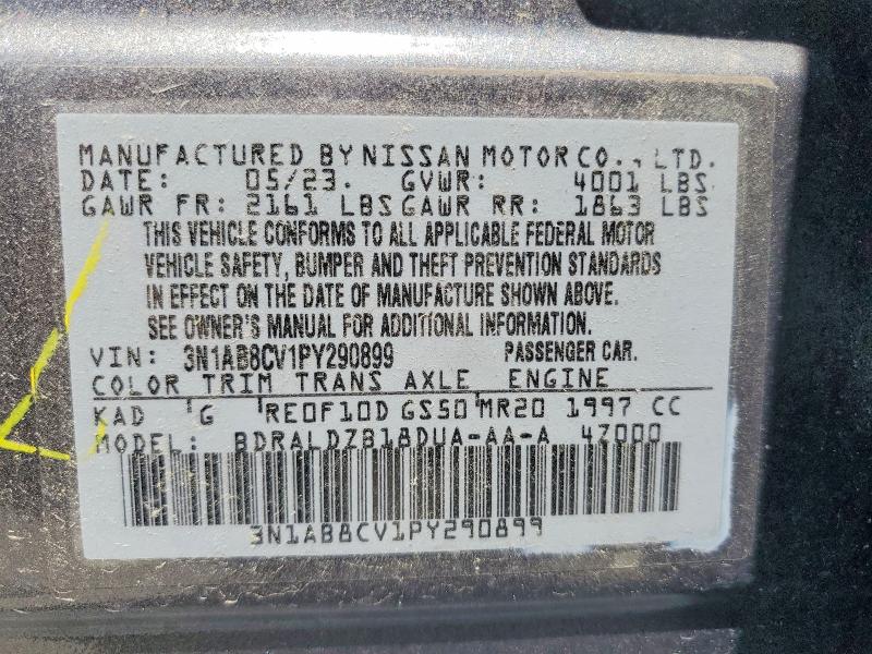 Продажа на аукционе авто 2023 Nissan Sentra, vin: 3N1AB8CV1PY290899, номер лота: 57289696