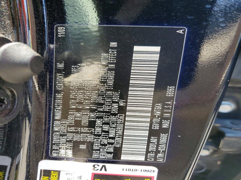 57397286 :رقم المزاد ، 4T3ZK11A69U019563 vin ، 2009 Toyota Venza مزاد بيع