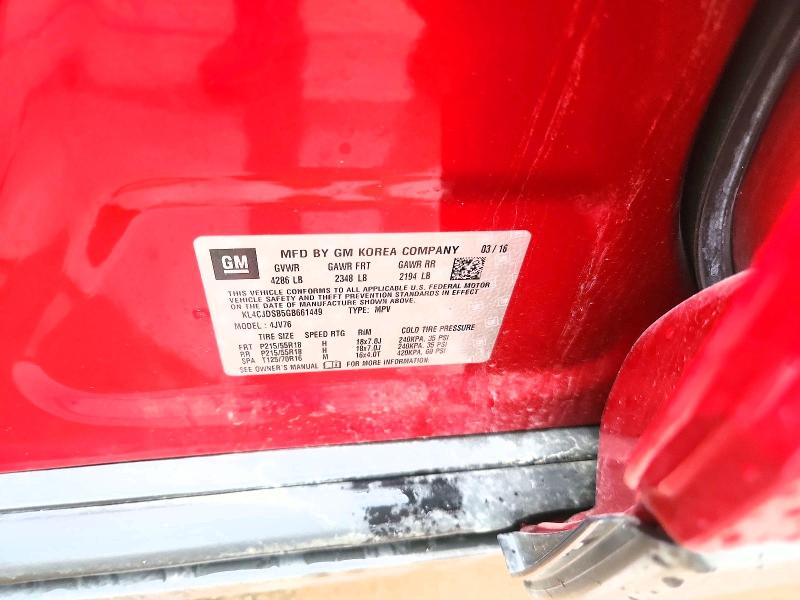 Aukcja sprzedaży 2016 Buick Encore, vin: KL4CJDSB5GB661449, numer aukcji: 58003876