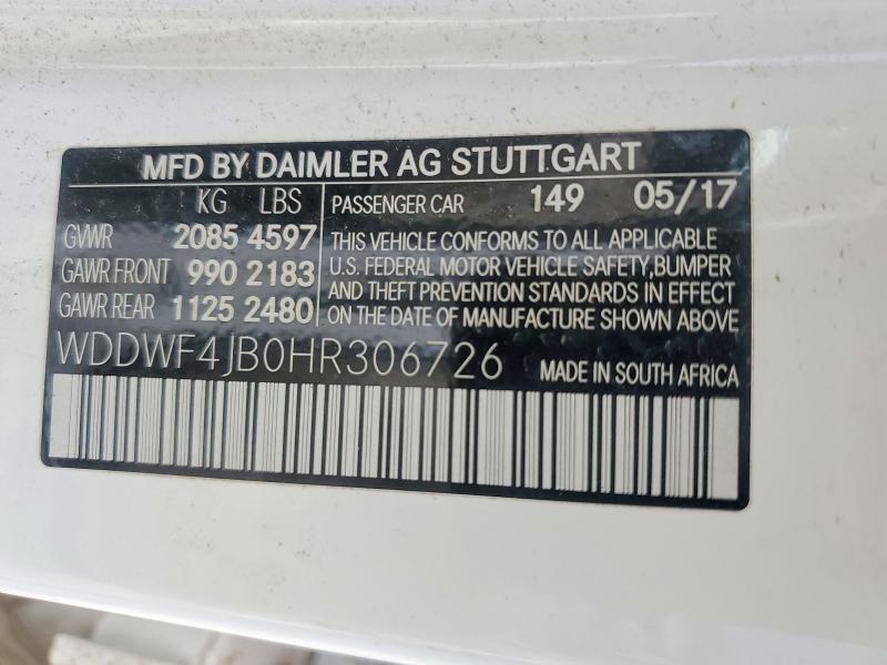 Продаж на аукціоні авто 2017 Mercedes-benz C, vin: WDDWF4JB0HR306726, номер лоту: 56445396