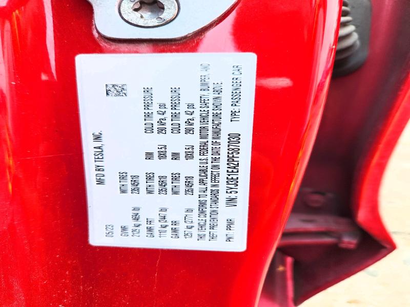 Продажа на аукционе авто 2023 Tesla Model 3, vin: 5YJ3E1EA2PF587030, номер лота: 54508386