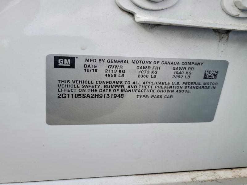 Продаж на аукціоні авто 2017 Chevrolet Impala, vin: 2G1105SA2H9131948, номер лоту: 57756116