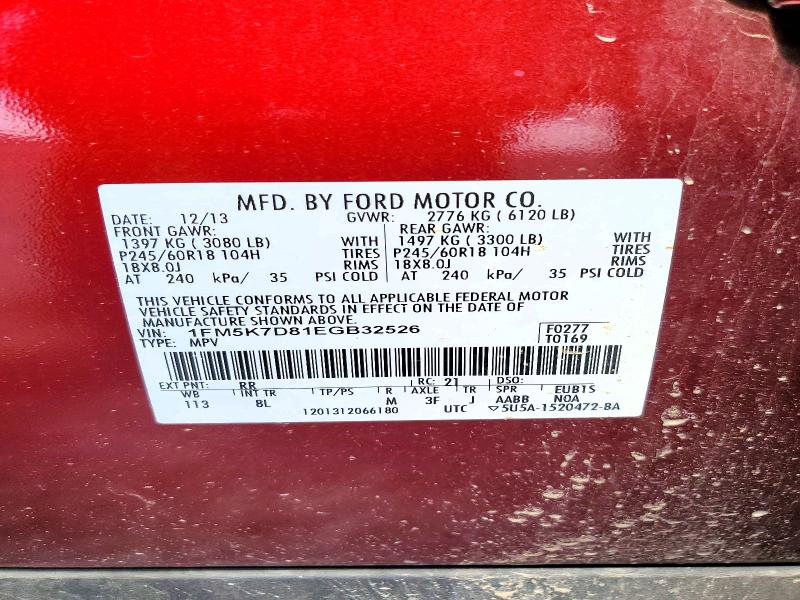 Aukcja sprzedaży 2014 Ford Explorer, vin: 1FM5K7D81EGB32526, numer aukcji: 56622116