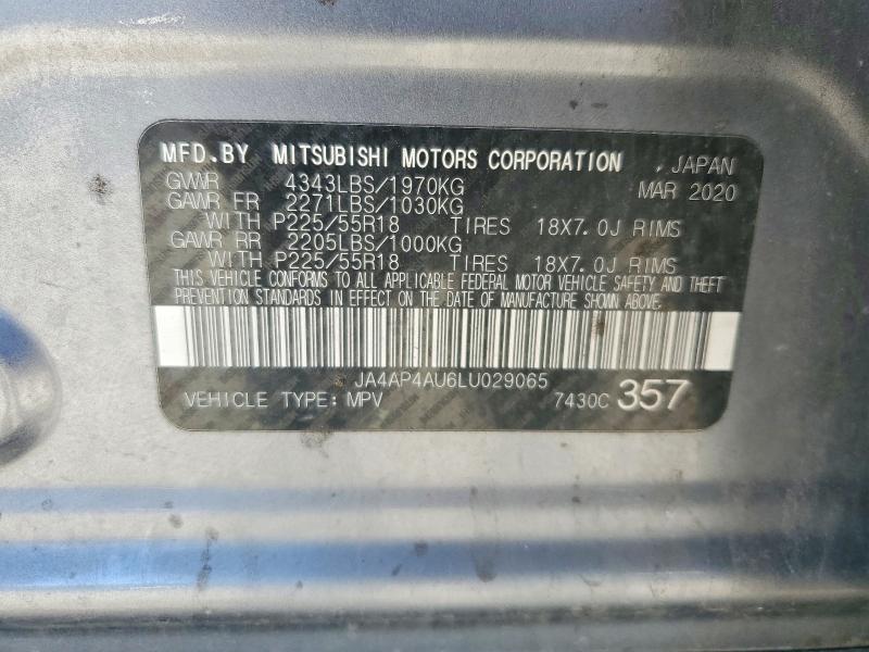 Aukcja sprzedaży 2020 Mitsubishi Outlander Sport, vin: JA4AP4AU6LU029065, numer aukcji: 58087596