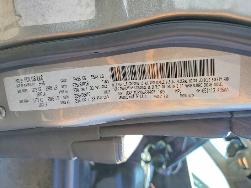 57026786 :رقم المزاد ، 1C4PJMDBXGW326071 vin ، 2016 Jeep Cherokee مزاد بيع