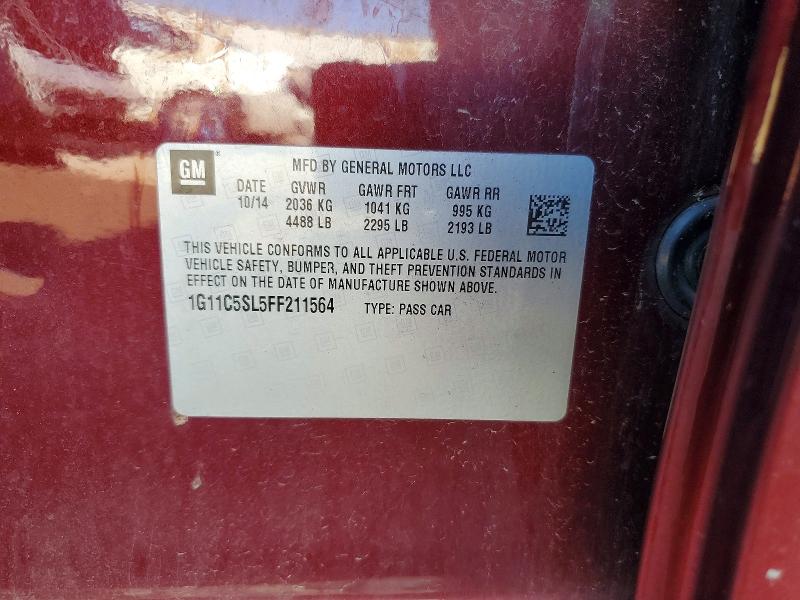 Продаж на аукціоні авто 2015 Chevrolet Malibu, vin: 1G11C5SL5FF211564, номер лоту: 57252056