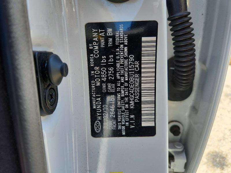 Auction sale of the 2011 Hyundai Genesis, vin: KMHGC4DE0BU115790, lot number: 58335236