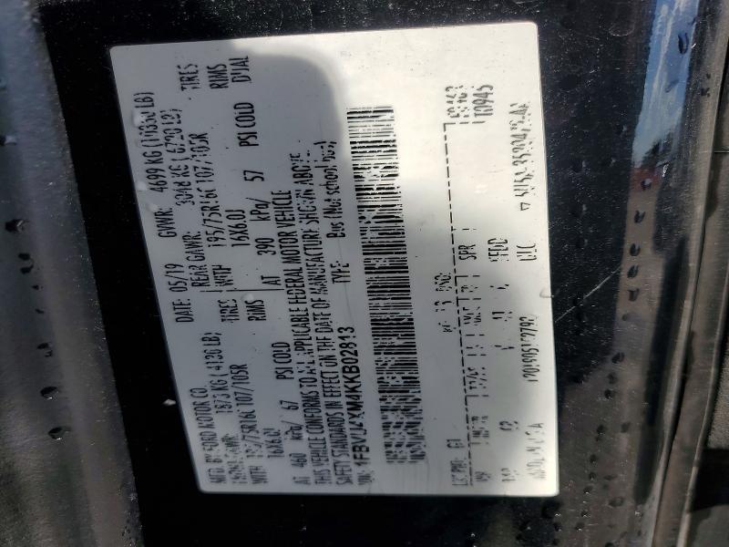 Aukcja sprzedaży 2019 Ford Transit, vin: 1FBVU4XM4KKB02813, numer aukcji: 55936916