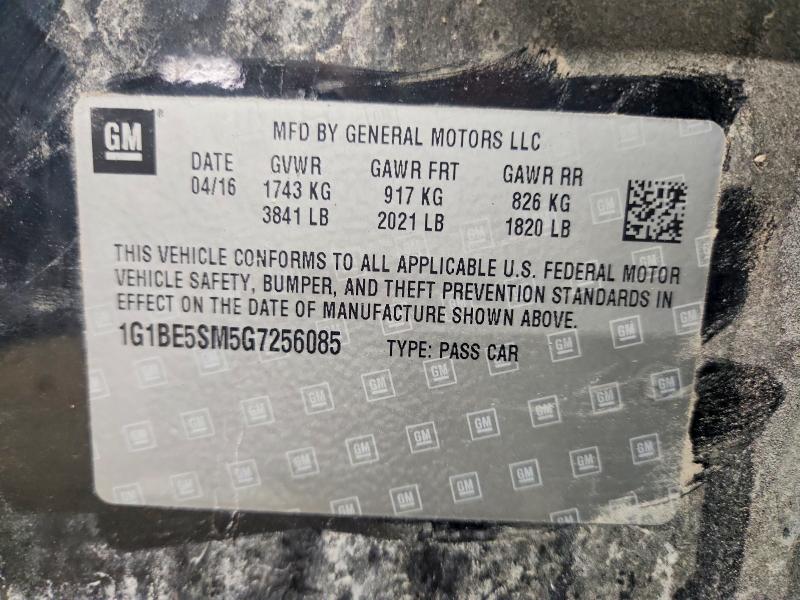 Продажа на аукционе авто 2016 Chevrolet Cruze, vin: 1G1BE5SM5G7256085, номер лота: 56545116