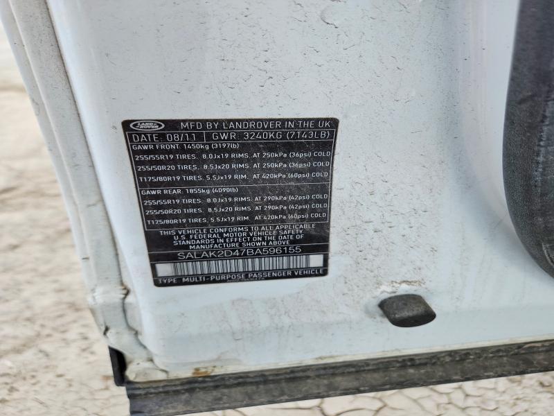 Aukcja sprzedaży 2011 Land Rover Lr4, vin: SALAK2D47BA596155, numer aukcji: 58129586