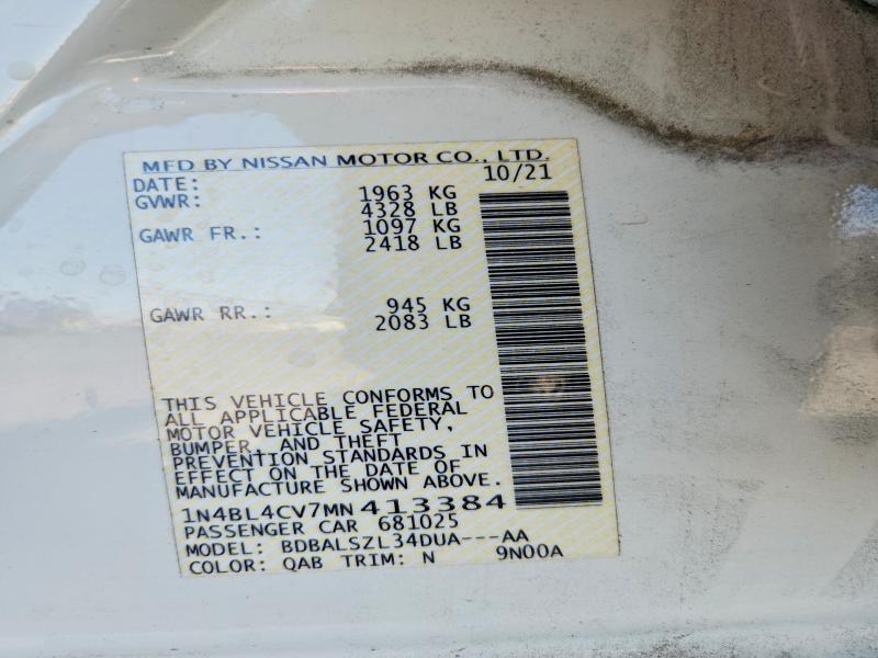 55700726 :رقم المزاد ، 1N4BL4CV7MN413384 vin ، 2021 Nissan Altima مزاد بيع