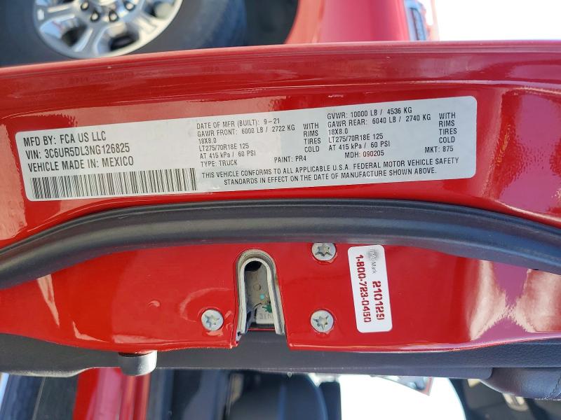 Продажа на аукционе авто 2022 Ram 2500, vin: 3C6UR5DL3NG126825, номер лота: 57421306