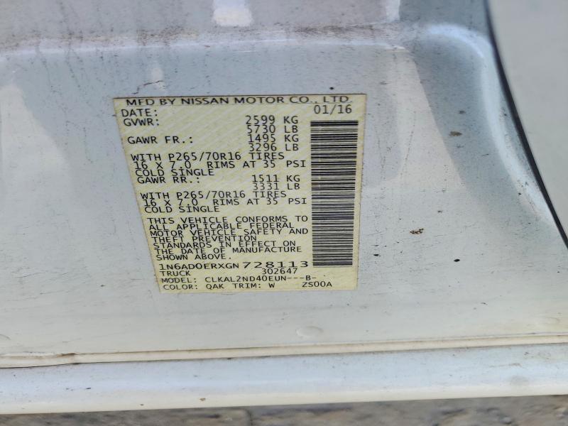 Aukcja sprzedaży 2016 Nissan Frontier, vin: 1N6AD0ERXGN728113, numer aukcji: 56433306