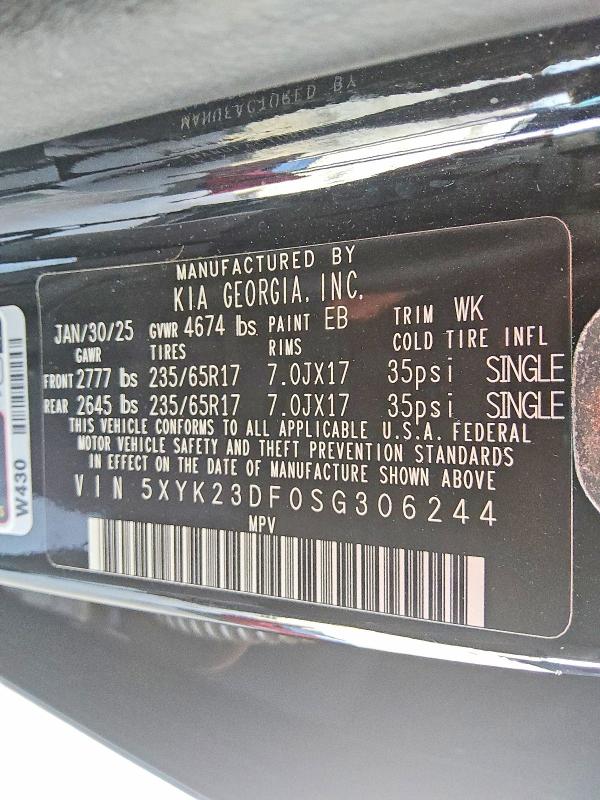 Aukcja sprzedaży 2025 Kia Sportage, vin: 5XYK23DF0SG306244, numer aukcji: 56501156