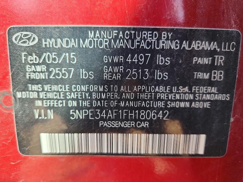 Aukcja sprzedaży 2015 Hyundai Sonata, vin: 5NPE34AF1FH180642, numer aukcji: 55895086