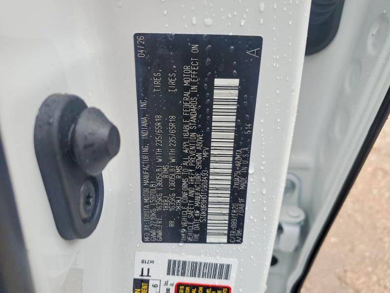 Продаж на аукціоні авто 2026 Toyota Highlander, vin: 5TDKDRBH0TS608493, номер лоту: 57374706
