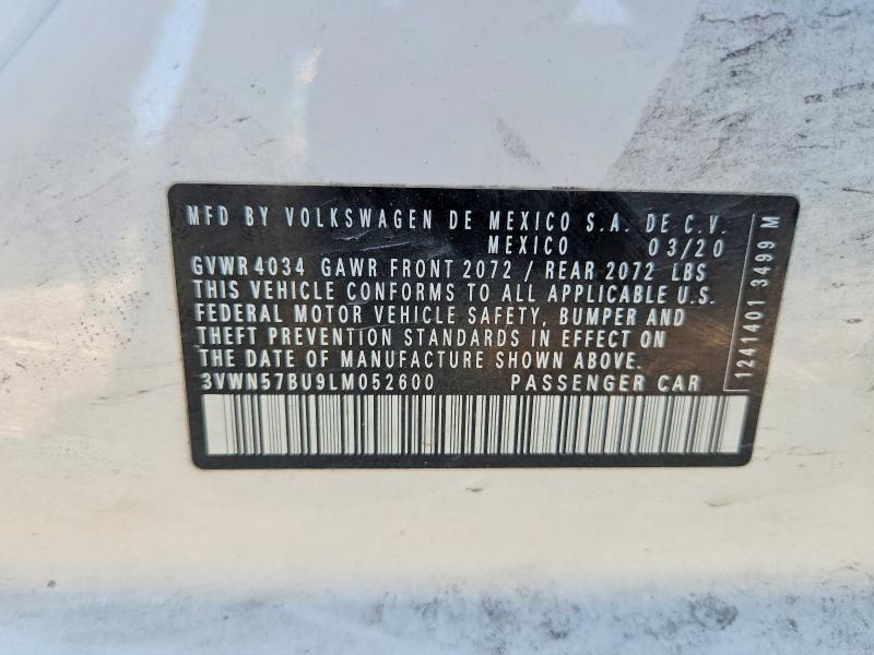 57514956 :رقم المزاد ، 3VWN57BU9LM052600 vin ، 2020 Volkswagen Jetta مزاد بيع