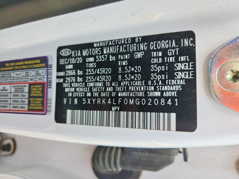 56250346 :رقم المزاد ، 5XYRK4LF0MG020841 vin ، 2021 Kia Sorento مزاد بيع