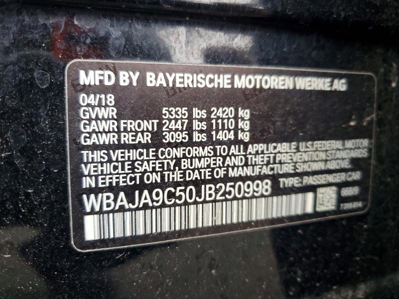 58135966 :رقم المزاد ، WBAJA9C50JB250998 vin ، 2018 Bmw 530e مزاد بيع