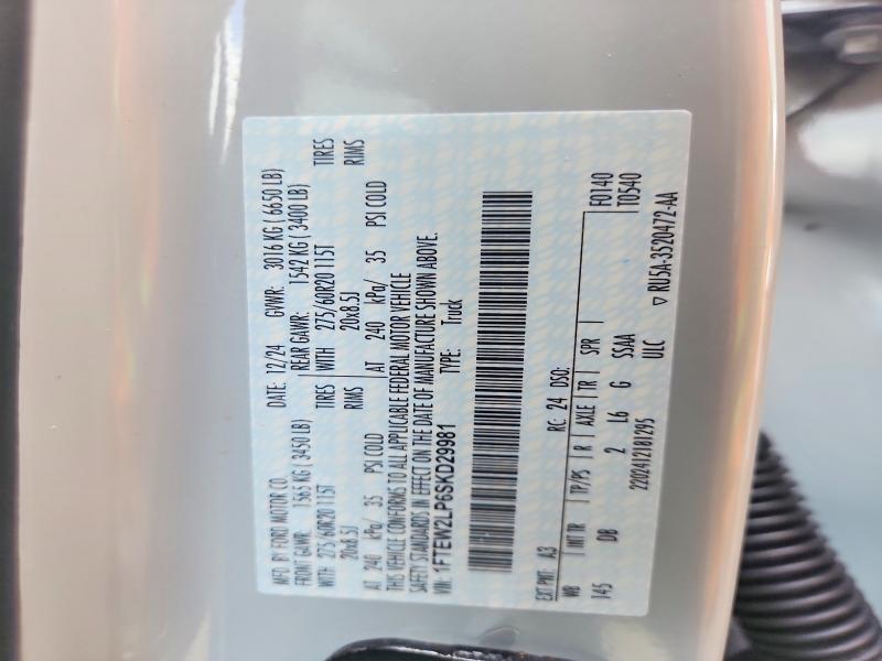 Aukcja sprzedaży 2025 Ford F150, vin: 1FTEW2LP6SKD29981, numer aukcji: 58638596