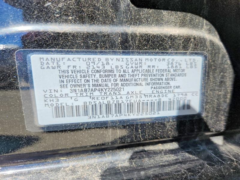 Aukcja sprzedaży 2019 Nissan Sentra, vin: 3N1AB7AP4KY225021, numer aukcji: 57540436