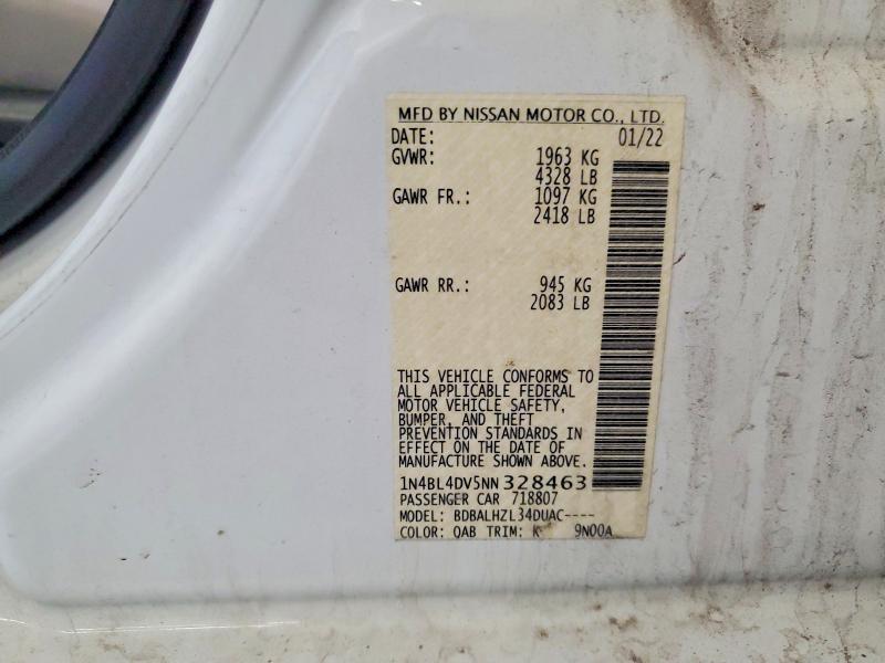 Продаж на аукціоні авто 2022 Nissan Altima, vin: 1N4BL4DV5NN328463, номер лоту: 56604246