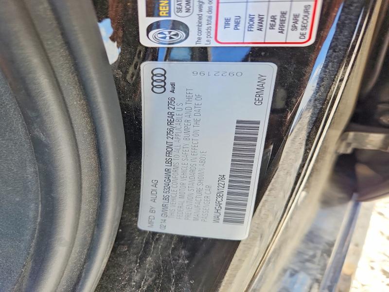 2014 Audi A6 მანქანა იყიდება აუქციონზე, vin: WAUHGAFC3EN122784, აუქციონის ნომერი: 55828546
