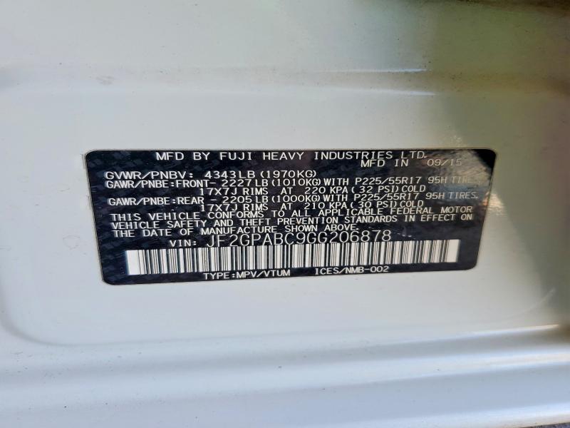Aukcja sprzedaży 2016 Subaru Crosstrek, vin: JF2GPABC9GG206878, numer aukcji: 58990946