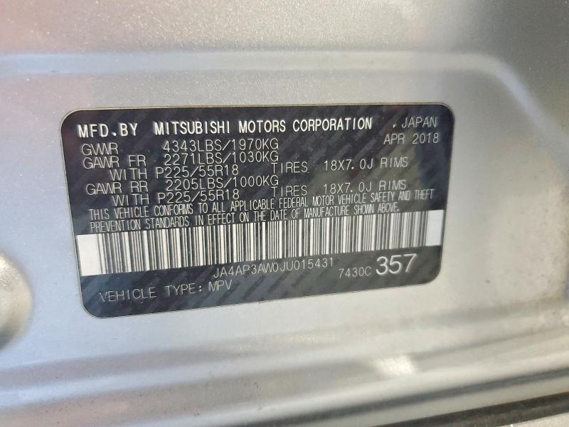 Продаж на аукціоні авто 2018 Mitsubishi Outlander Sport, vin: JA4AP3AW0JU015431, номер лоту: 55856056
