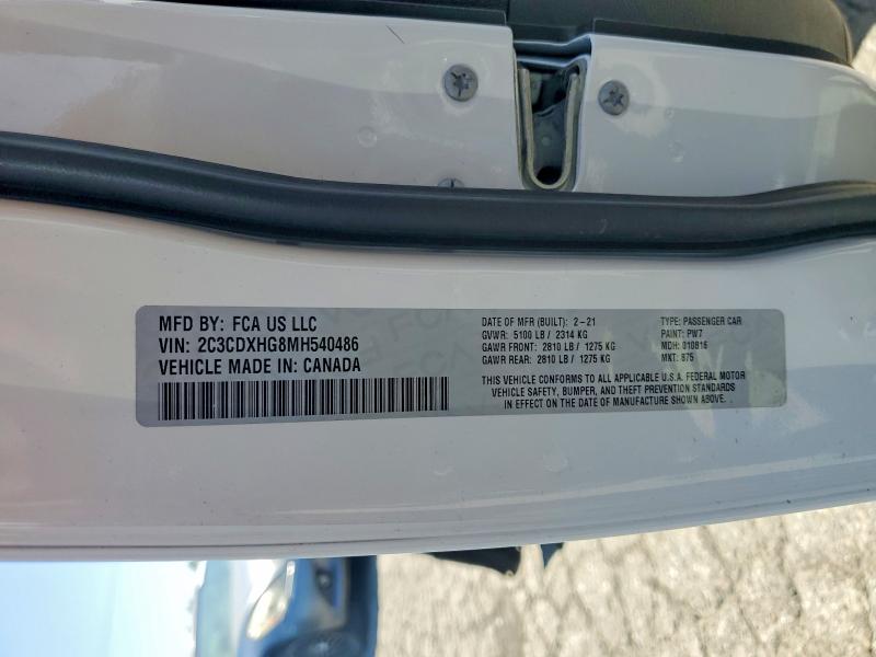56714906 :رقم المزاد ، 2C3CDXHG8MH540486 vin ، 2021 Dodge Charger مزاد بيع