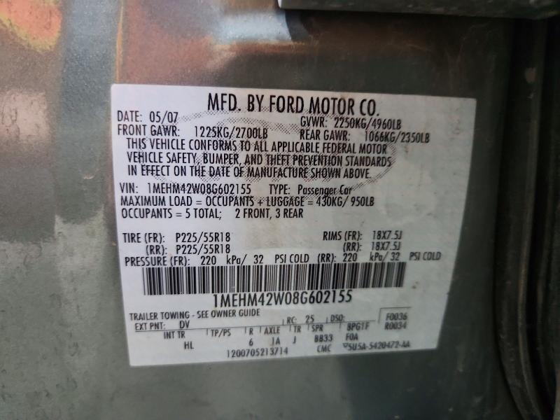 Продажа на аукционе авто 2008 Mercury Sable, vin: 1MEHM42W08G602155, номер лота: 55419166