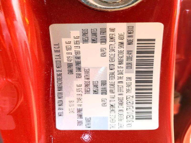 Aukcja sprzedaży 2018 Mazda 3, vin: 3MZBN1U78JM261752, numer aukcji: 56365106
